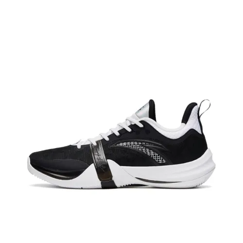 ANTA Lighthearted 4 Команда Shock Absorbers Противоскользящие Устойчивые к истиранию Низкий Топ Баскетбольные Кроссовки Мужские Черный Белый