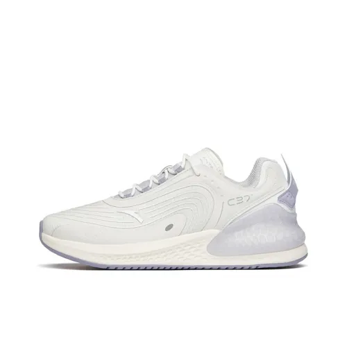 ANTA C37+ противоскользящие устойчивые к истиранию низкий топ беговые кроссовки женские белые серо-фиолетовые