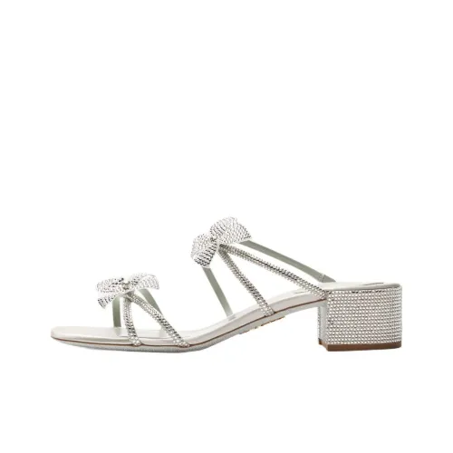 RENE CAOVILLA Слипоны 4CM Женские Серебряные