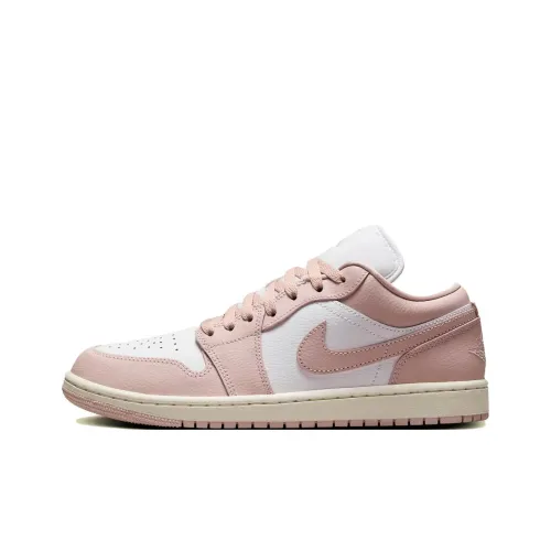 Jordan Air Jordan 1 Скейтборд Кроссовки Низкие Бело-Розовые Женские