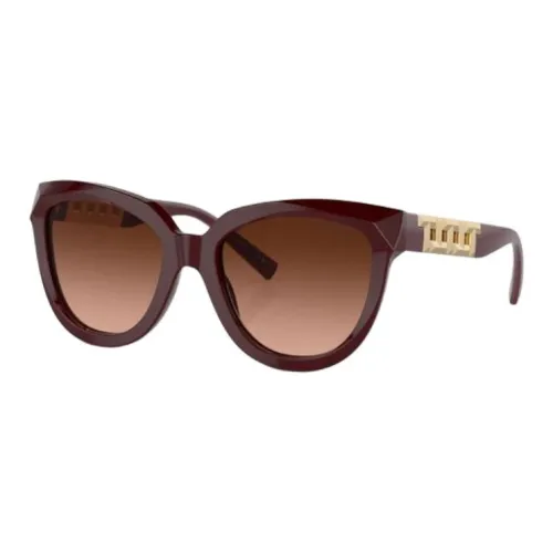 TIFFANY CO. Ацетатные солнцезащитные очки "Кошачий глаз" женские коричневые