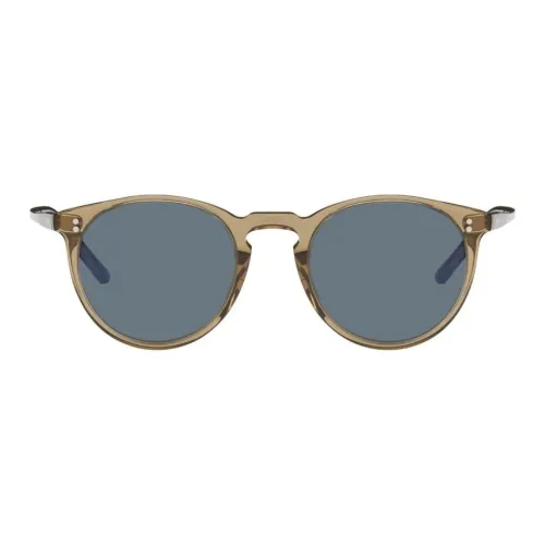 Oliver Peoples Ацетат Круглые Солнцезащитные очки Унисекс Коричневый