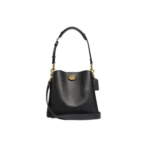 COACH Willow Полированная каменная кожа ведрообразная сумка портативная сумка через плечо женская