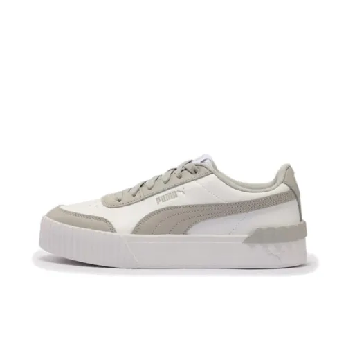 PUMA Carina Lift Скейтборд Кроссовки Низкие Бело-Серые Женские