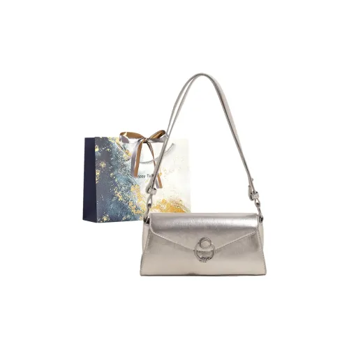 Iman's House ПУ (полиуретан) Сумка через плечо Женская Серебряная Экрю Красная Черная