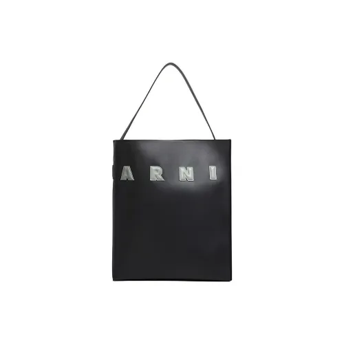 Marni Museo Коровья кожа Тоут Сумка Сумка для покупок Сумка на плечо Сумка Мужская Черно-белая