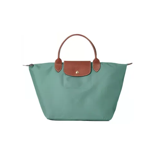 LONGCHAMP Le Pliage Холст с кожей Комбинированный Тоут Сумка Сумка для покупок Сумка-пельмень Сумка Средний Женская Кипарисово-зеленая