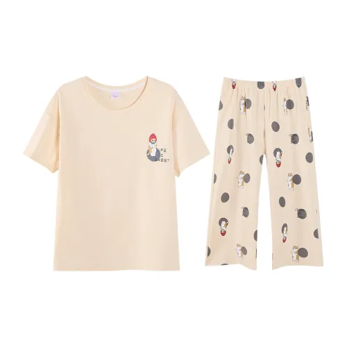 Song Qianya Пижамный комплект женский абрикосовый