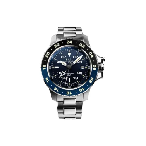 Шар Автоматический Механический Механизм Мужские Часы 42 мм Синий