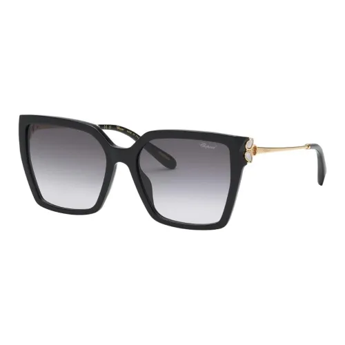 CHOPARD Ацетат Кристалл Перламутровый Нерегулярная форма Солнцезащитные очки Женские Черный