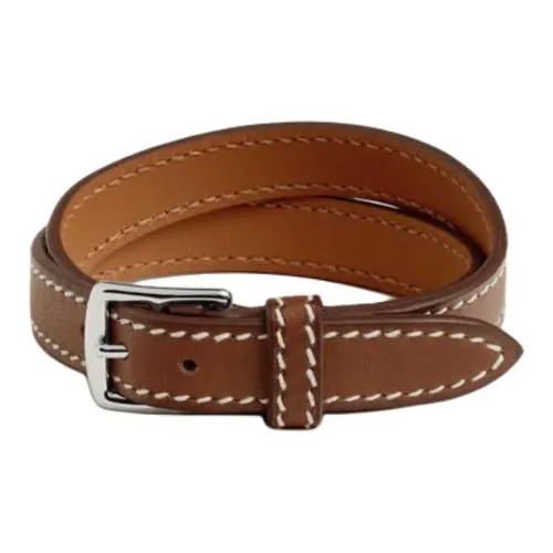 HERMES Кожа Наручные повязки Мужской Коричневый