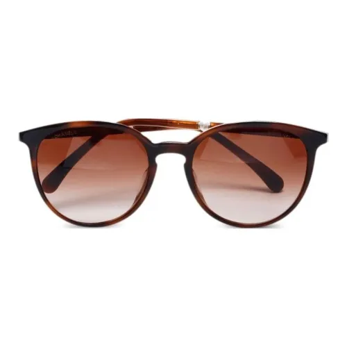CHANEL Пластик OVAL SUNGLASSES Женские Черепаховый