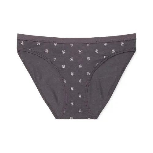 Victoria's Secret Эластичный хлопок Бикини Panty Tornado LOGOS Нижнее белье Женские 1 упаковка Серый