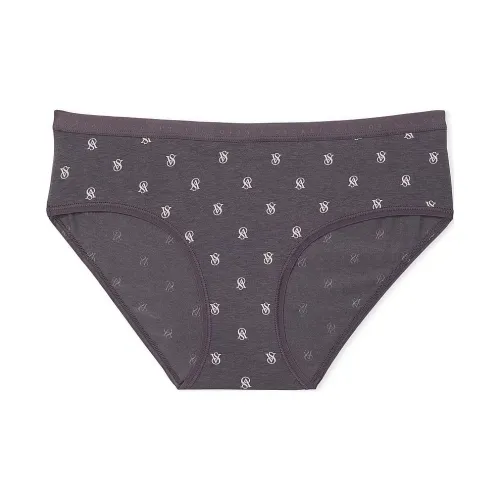 Victoria's Secret Эластичный хлопок Hiphugger Panty Tornado LOGOS Нижнее белье Женские 1 упаковка Серый