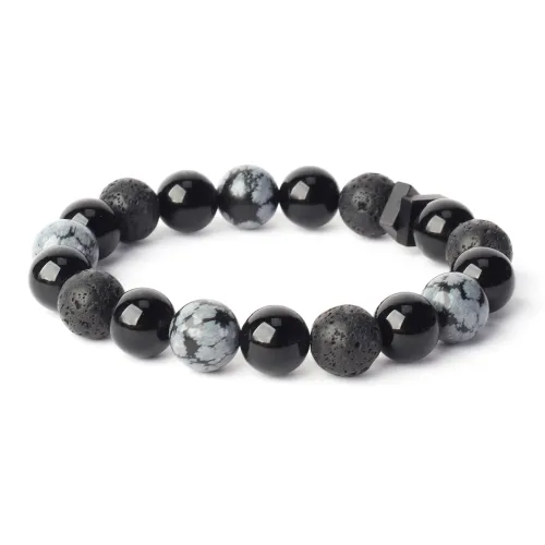 FOUNDIN Snowflake Камень Вулканический камень Браслеты Унисекс