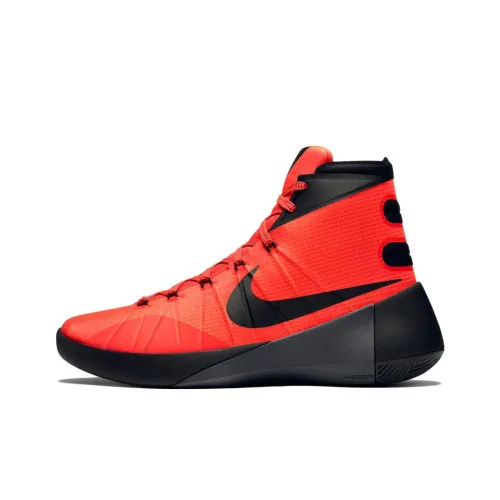 nike Hyperdunk 2015 Амортизаторы Slip-resistant Abrasion-resistant High Top Баскетбольные кроссовки Мужские Красный Черный EP
