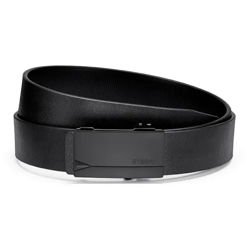 ST SAT Ручная царапина Текстура Автоматическая застежка с скрытым Commercial Use Цинковый сплав Кожаные ремни Мужской Ширина 3,4CM