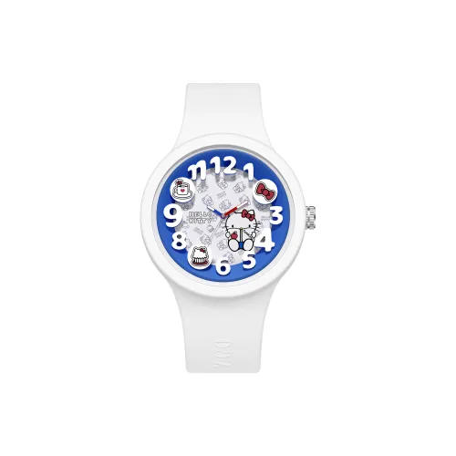 Hello Kitty Hello Kitty Collaboration Glow In The Dark Watch Кварцевый механизм Женские часы Синий циферблат