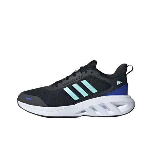 Adidas Slip-resistant Abrasion-resistant Low Top Casual Training Running Shoes Men's Black White Blue Adidas Противоскользящие Аbrasion-resistant Низкие Топ Повседневные Тренировочные Беговые Кроссовки Мужские Черный Белый Синий