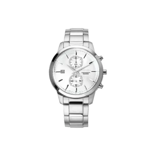 SEIKO Chronograph Series Кварцевый механизм нержавеющая сталь ремешок часы 42,5 мм мужские белый циферблат