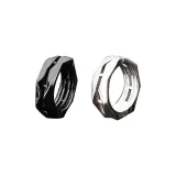 Простой круглый ухо нижняя заколка [черный + белый]