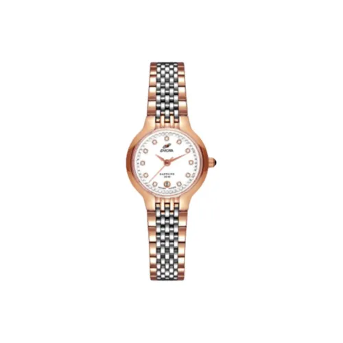 ENICAR Quartz Watch Collection Кварцевый механизм Женские часы 26 мм Белый циферблат Стальной корпус Часы Нержавеющая сталь Ремешок