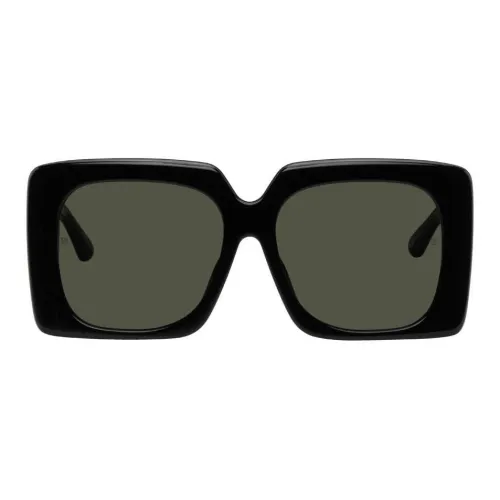 Linda Farrow Металл Переработанный ацетат 22K Золотой Покрытый Квадратные Солнцезащитные очки Мужские Черные