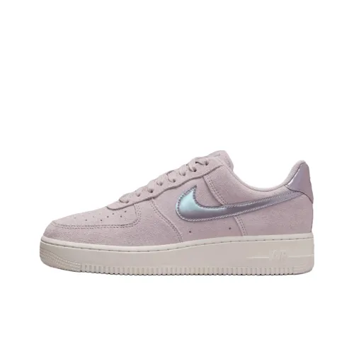 Nike Air FORCE 1 Slip-on Устойчивый к истиранию Низкий Топ Скейтбординг Кроссовки Женские Серый Фиолетовый