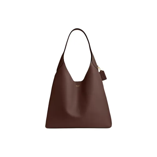 COACH Brooklyn Натуральный GRAIN LEATHER Хобо Сумка Сумка Сумка через плечо Большая Женская Латунь And Кленовый