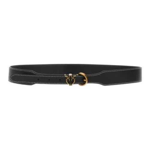 PINKO Люверс Детали Дизайн Кожаные ремни Женские Черный Ширина 3 см