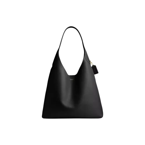 COACH Brooklyn Натуральный GRAIN LEATHER Хобо Сумка Сумка Сумка через плечо Большая Женская Латунь и Черная