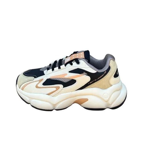 Erke Амортизация Устойчивый к истиранию Дышащий Низкий Топ Кроссовки для бега Мужские Бежево-черные