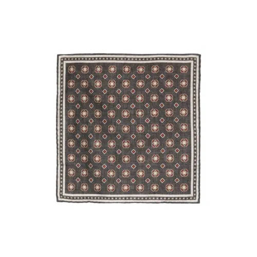 BRUNELLO CUCINELLI Шелковые шарфы Женские Оливково-коричневый