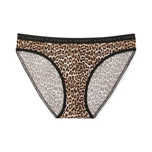 Victoria's Secret Эластичный хлопок Бикини Шорты Марципан Леопард Нижнее белье Женские 1 упаковка Леопардовый принт