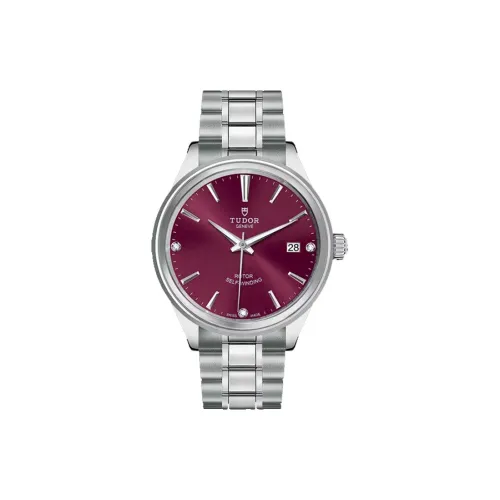 TUDOR Wind Style Collection Автоматический Механический Механизм Часы Унисекс 38 мм Красный Циферблат