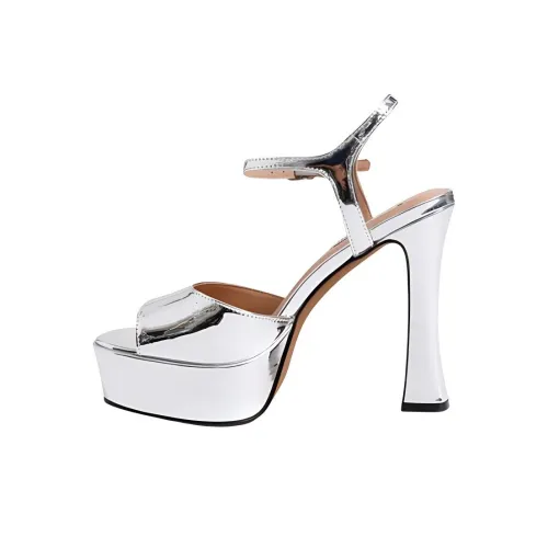 STEVE MADDEN One Ремень Сандалии 12,3 см Женские Серебряные