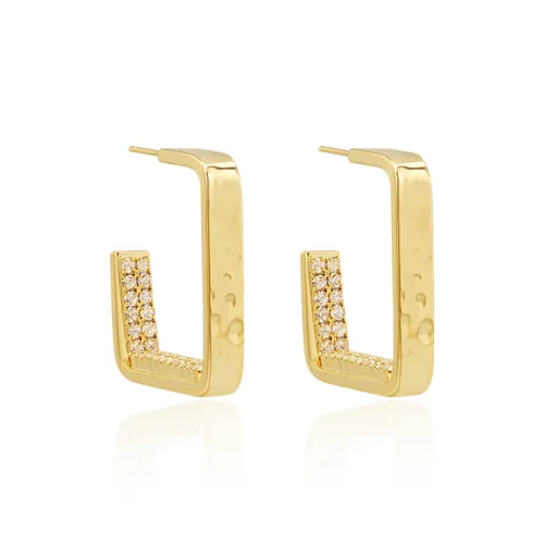 Yiru Сплав Гальванизированный Серебряная игла Искусственный хрусталь Серьги-кольца Женские