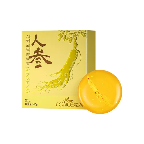 FONCE Ginseng Золотой Лист Удаление клещей Мыло Cleansing и Контроль жирности 100г Коробка
