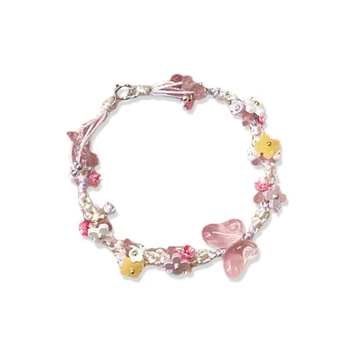 WANLIACC Ткань Мягкий Розовый Бабочка Браслет Женский