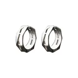 Медные зажимы для ушей [Одна пара, серебряные]