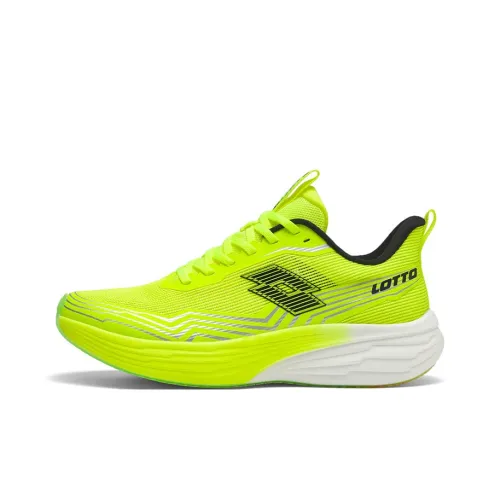 LOTTO Slip-resistant Abrasion-resistant Low Top Carbon Plate Training Running Shoes Women's Neon Green Лотто Противоскользящий Устойчивый к истиранию Низкий Топ Карбоновая Плита Тренировочные Беговые Кроссовки Женские Неон Зеленый