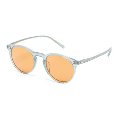 Oliver Peoples Ацетат Круглые Солнцезащитные очки Мужские Зеленые
