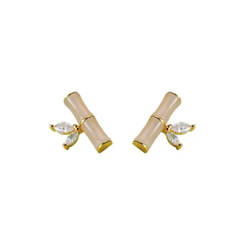 2323 Гетианский нефрит Серьги-гвоздики Женские