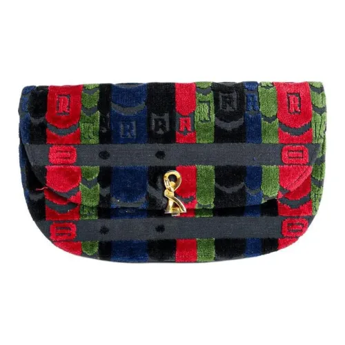 Roberta Di Camerino Вельвет Одно Плечо Через Плечо Клатч Женский Синий Зеленый Красный Черный Золотой