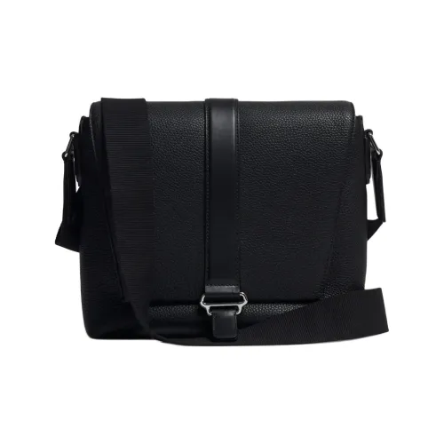 Dunhill Сумка через плечо из крупнозернистой коровьей кожи маленькая мужская черная курьерская сумка