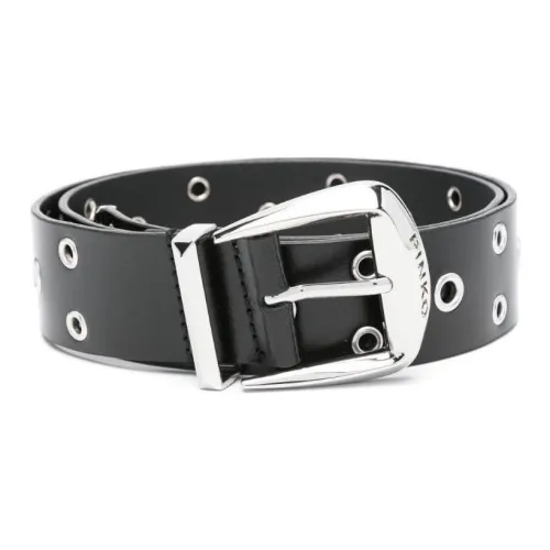 PINKO Hole Детали Телячья кожа Кожаные ремни Женские Черный Ширина 4CM