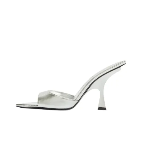 The Attico Слипоны 6,5 см Женские Серебряные