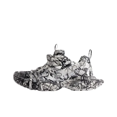 Balenciaga 3XL Низкий Топ Толстая Подошва Кроссовки Женские Черные