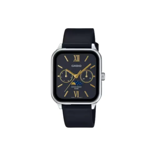 CASIO Кварцевый механизм ремень из натуральной кожи унисекс черный циферблат