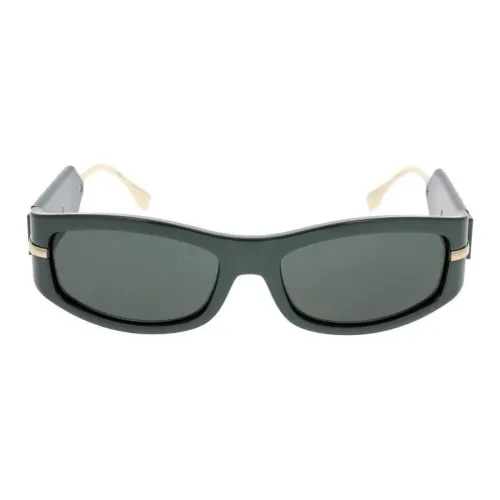 FENDI Металл Прямоугольные Солнцезащитные очки Женские Черные